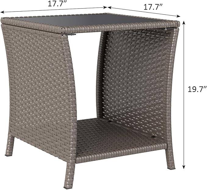 Kinfant Rattan Patio Side Table - Image 3