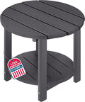 LZRS Round Adirondack Side Table Double End Table, Outdoor Side Tables by LZRSPET