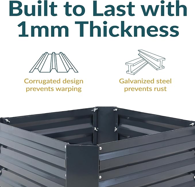 Sunnydaze 11.75" H Raised Metal Garden Bed - Image 2