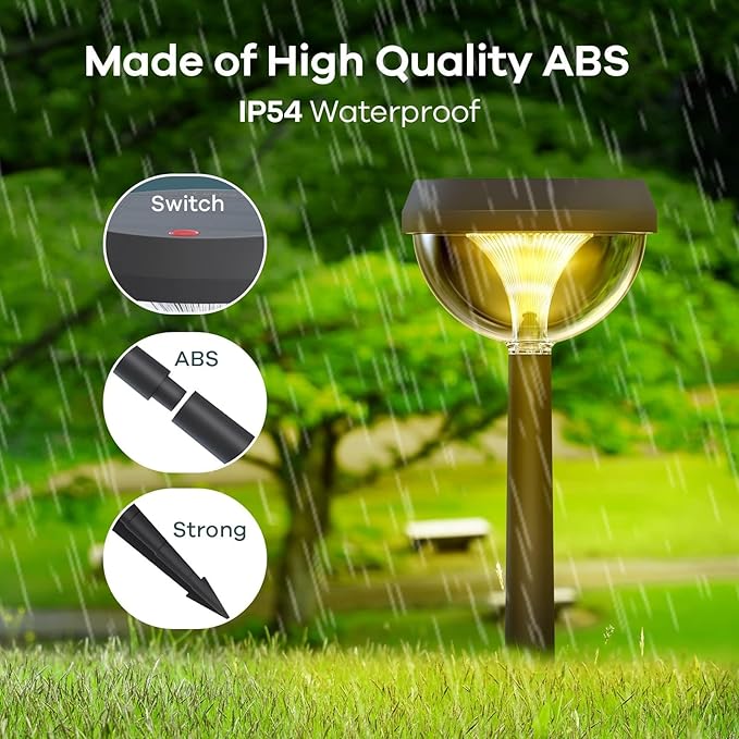 Linkind Solar Pathway Lights 8 Pack, Solar Lights Outdoor Warm White Waterproof - Image 3