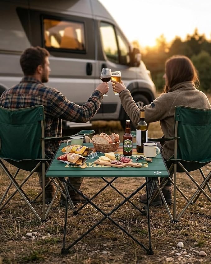 VILLEY Portable Camping Side Table, Ultralight Aluminum Folding Beach Table - Image 2