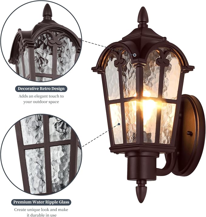 Sucolite Outdoor Wall Light Fixtures, Vintage Outside Wall Sconces - Image 3