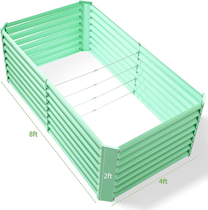 Land Guard 8x4x2ft Galvanized Raised Garden Bed, Planter Boxes Outdoor - Image 2