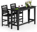 Ciokea 3 Pcs Outdoor Bar Height Table Set, Heavy-Duty All-Weather HDPE Patio by CIOKEA