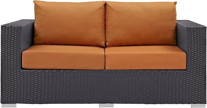 Modway Convene Wicker Rattan Outdoor Patio Loveseat - Image 5