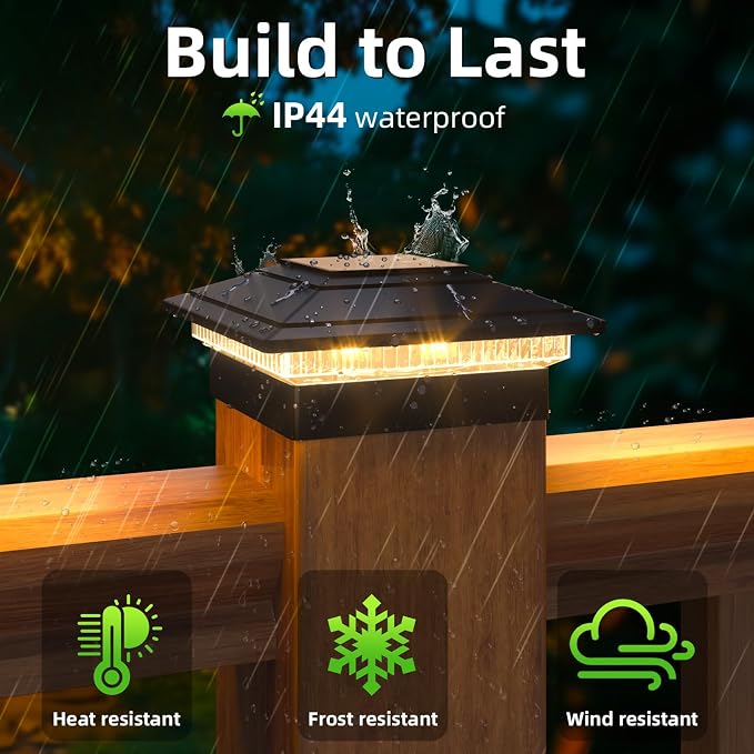 Solar Post Cap Lights Outdoor 16pack, Waterproof Fence Post Lights - Image 3