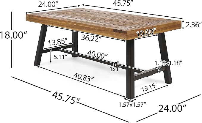 Christopher Knight Home Carlisle Outdoor Acacia Wood Coffee Table, - Image 3