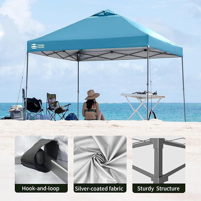 CROWN SHADES Adjustable Height on The Fly, 10x10 Pop Up Canopy - Image 6