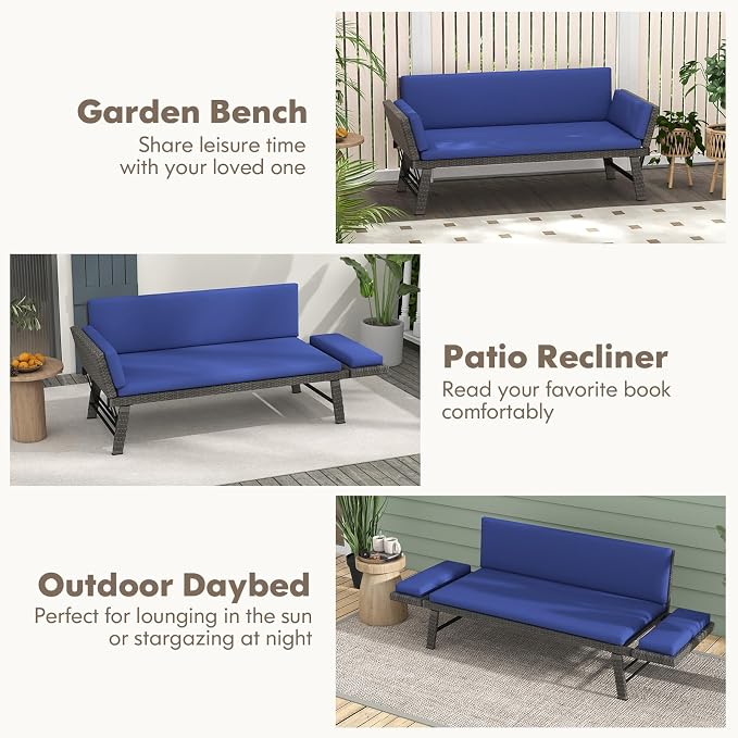 Tangkula Outdoor Convertible Sofa Daybed - Image 7
