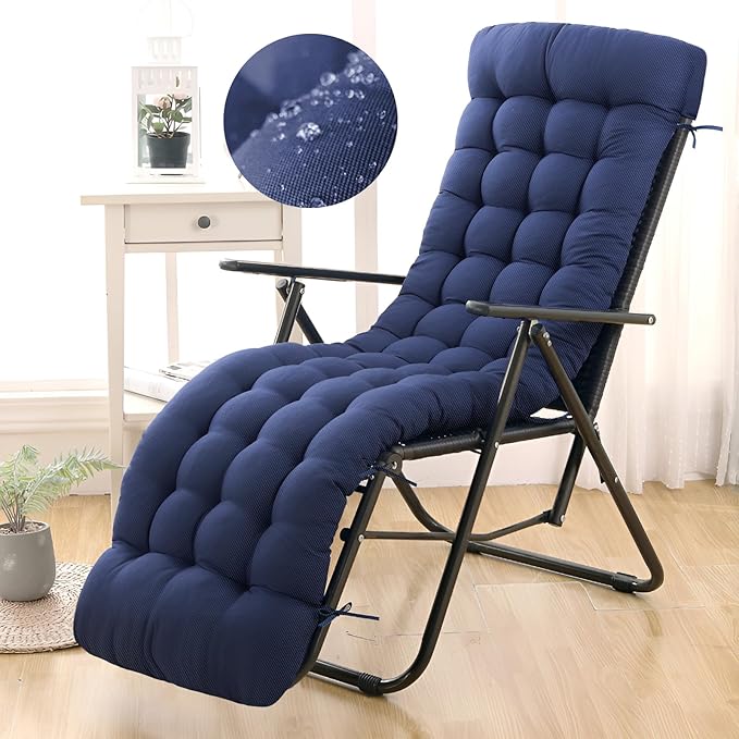 Patio Lounge Chair Cushion, Waterproof Zero Gravity Chair Cushions by Moutosne