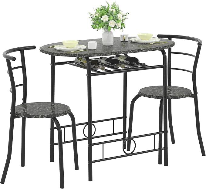 VECELO 3-Piece Dining Table Set by VECELO