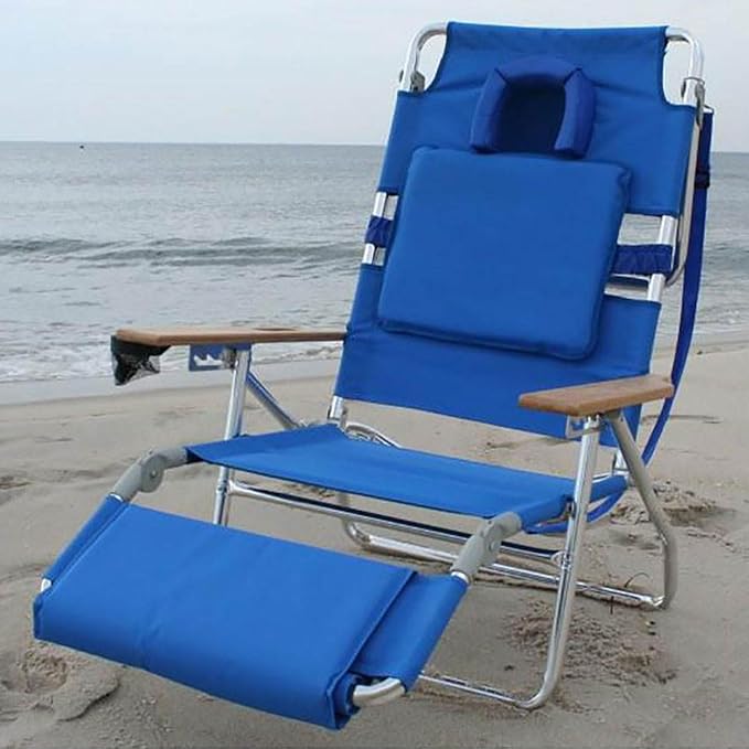 Ostrich Deluxe 3N1 Padded Beach Chair w/ Face Cushion & Arm Holes, Cup Holder - Image 2