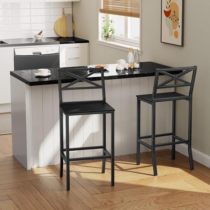 Bar Stools, Kitchen Breakfast Bar Chairs, Easy Assembly, - Image 6