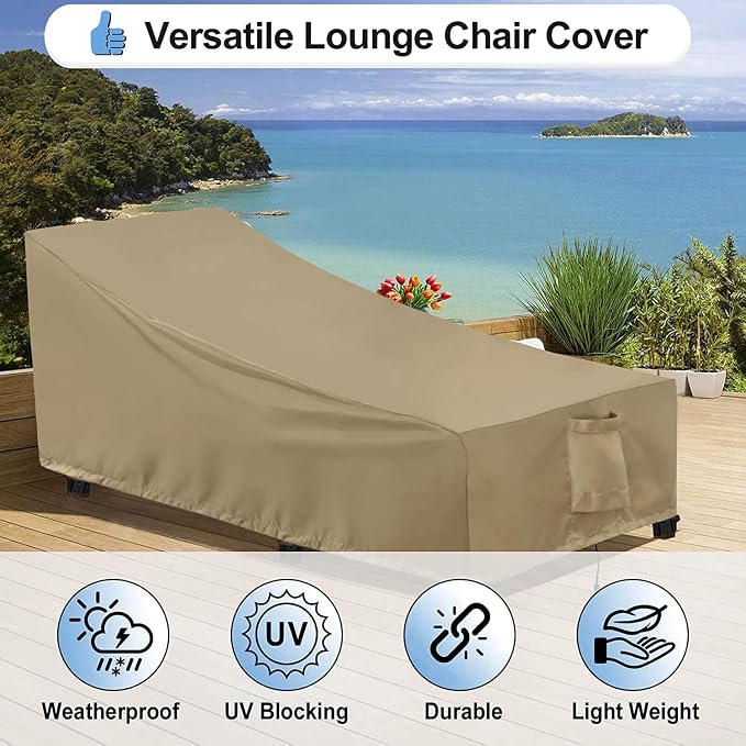 OutdoorLines Outdoor Waterproof Patio Chaise Lounge Chair Cover - Image 4