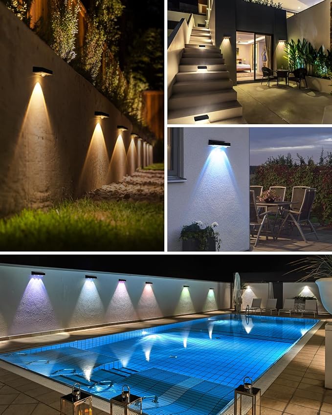 Solar Fence Lights Outdoor, 2025 Upgraded Solar Fence Lights Have 3 x 70 Lumen - Image 6