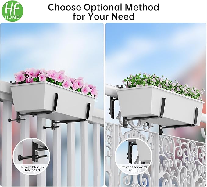 HFHOME 6PCS Adjustable Planter Box Brackets, Brackets - Image 3