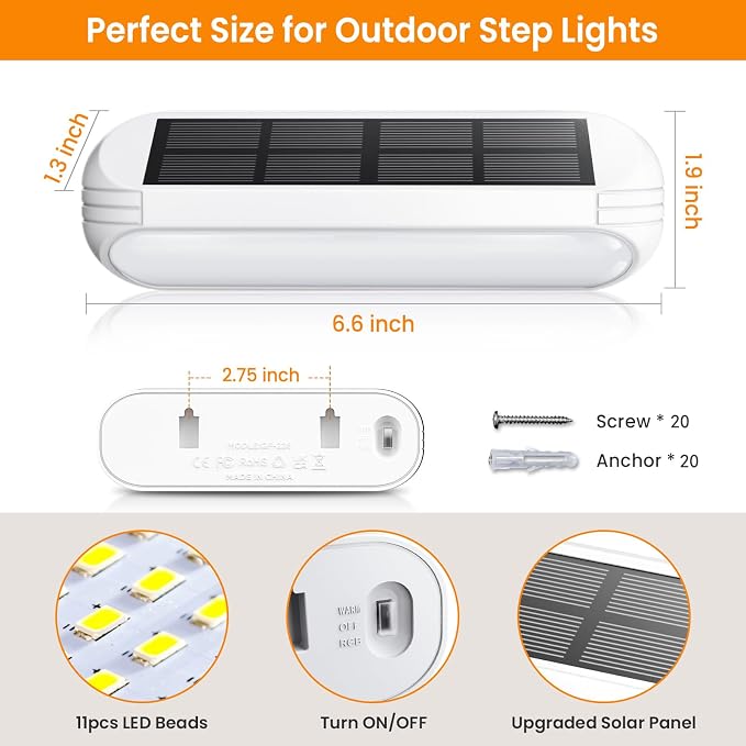 Outdoor Solar Lights for Outside, 10 Pack Bright Solar Fence Lights - Image 5