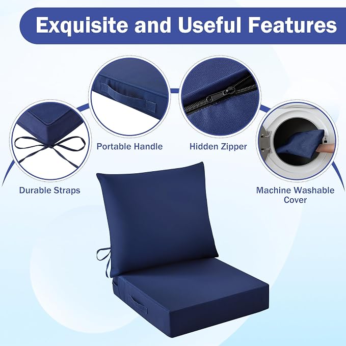Outdoor Chair Cushions, 24 x 24 Inch Outdoor Cushion - Image 5