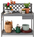 Best Choice Products Outdoor Garden Potting Bench, Wooden Workstation Table by BestChoiceProducts
