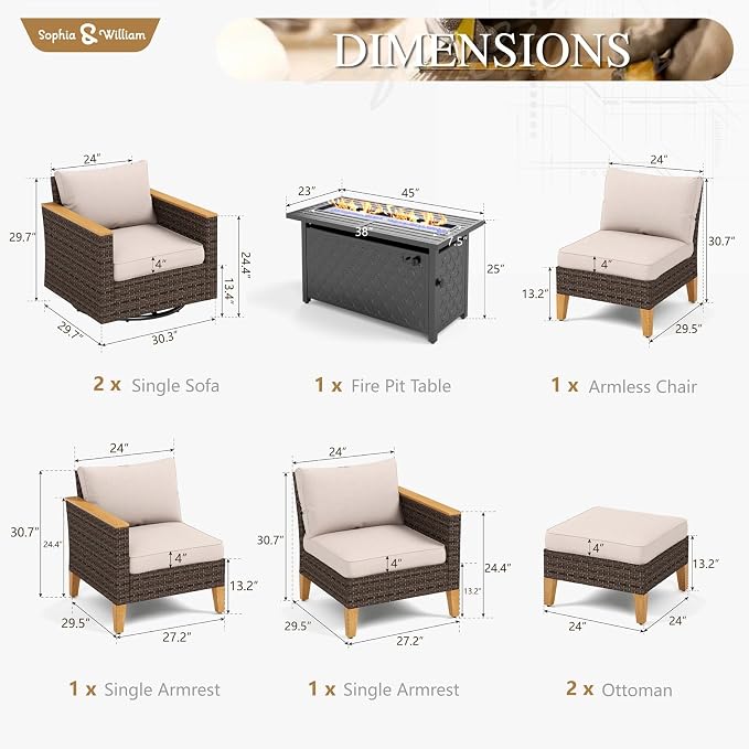 Sophia & William Patio Furniture Set - Image 7