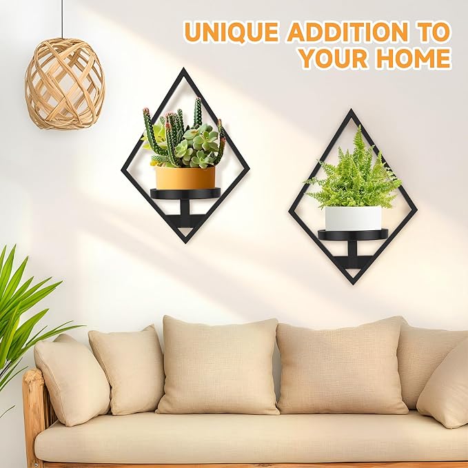 Wall Plant Holder, 3 Pack Metal Floating Shelves Indoor, Window Sill Plant Shelf - Image 2