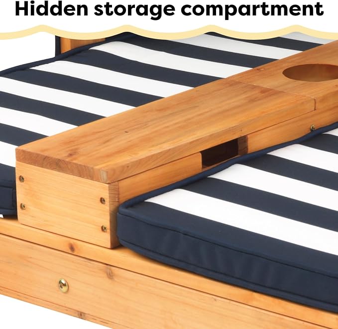 KidKraft Wooden Outdoor Double Chaise Lounge - Image 10