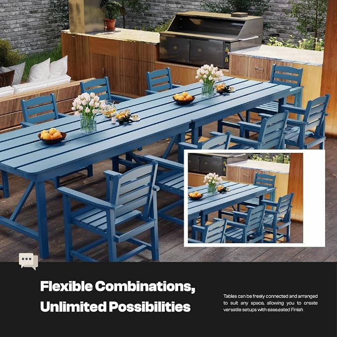 Outdoor HDPE Dining Set 7 Pieces, Patio Table - Image 5
