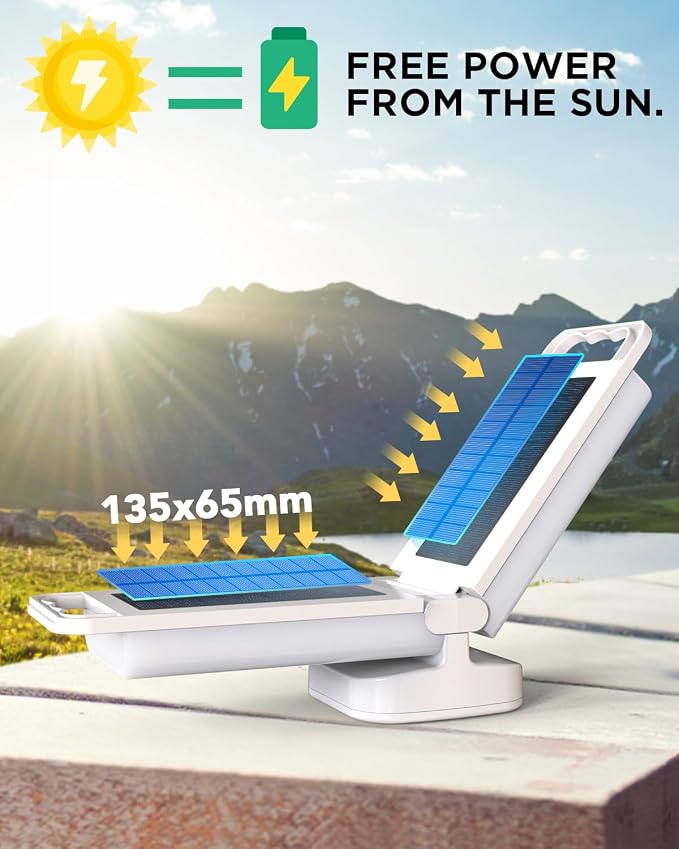 Solar Camping Lantern, Rechargeable Battery Powered Camping Light 6000mAh Up to - Image 2