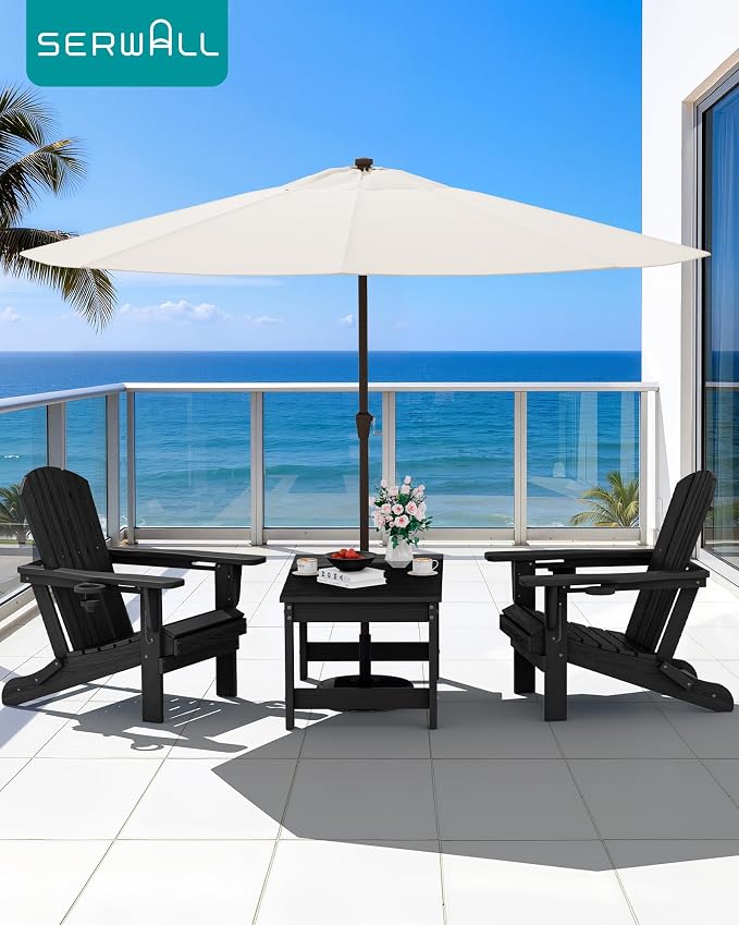 SERWALL Outdoor Coffee Table, HDPE Patio Coffee Table - Image 11