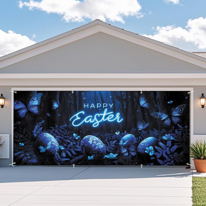 ANNA QUEEN Happy Easter Garage Door Banner 6x13FT, Large Outdoor Spring - Image 7