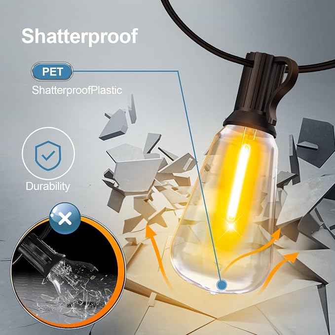 Outdoor String Led Patio Lights: 65Ft 20M Outside Waterproof Light ST38 - Image 4