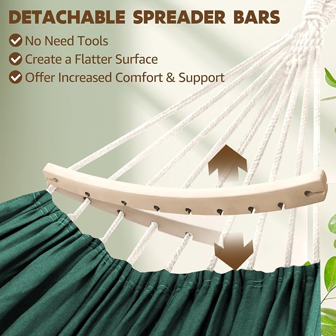Chihee Cotton Hammock Large Soft Breathable Camping Hammock Holds Up to 660lbs - Image 3