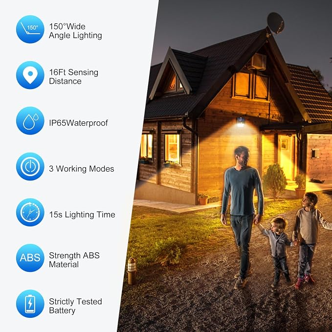 Solar Lights Outdoor, 6 Pack Solar Motion Sensor Outdoor Lights - Image 2