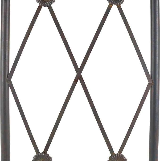 SAFAVIEH Outdoor Collection Mizell Black Rust Lattice Wrought Iron Moon Gateway - Image 7