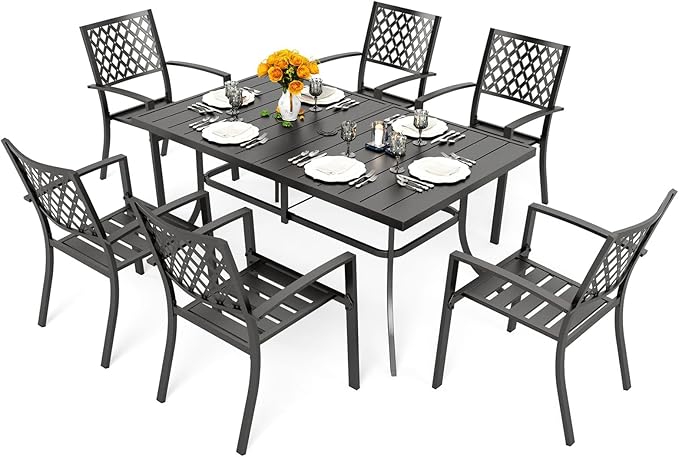 PHI VILLA 7 Piece Outdoor Dining Set by PHIVILLAThepioneerofcomfortablehouseholdsupplies