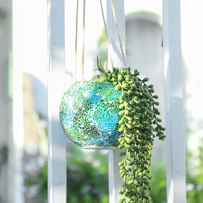 Hanging Planter Mosaic Garden Pot Small Flower Pot by Chonsun