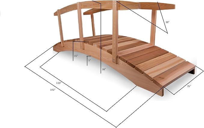 All Things Cedar FB144-R Garden Bridge - Image 3