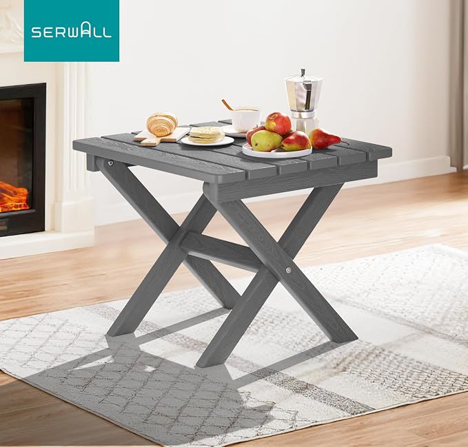 SERWALL Folding Outdoor Side Table Set of 6, Adirondack End Table - Image 8
