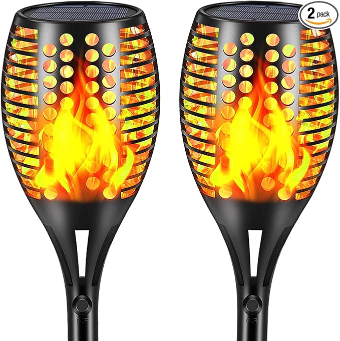 Aityvert Upgraded Larger Solar Torch, Waterproof Outdoor Dancing Flames by Aityvert