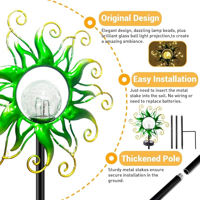 Solar Garden Lights Outdoor, Lawn Gardening Birthday Gifts - Image 4