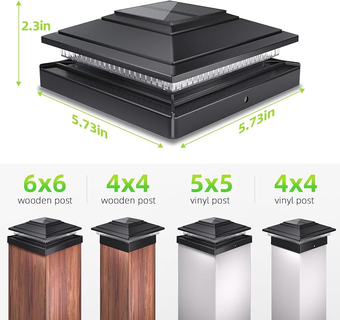 Post Cap Lights Outdoor 4pack, Waterproof Fence Post Solar Lights - Image 5