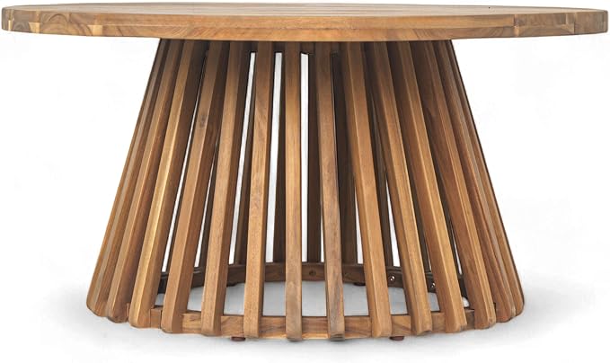 Merax Outdoor Acacia Wood Conversation Set, 3-Seat Loveseat Sofa w/Coushion and - Image 5