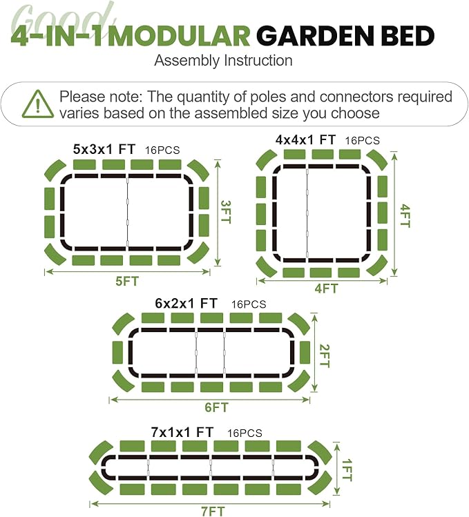 G GOOD GAIN 4-in-1 Adjustable Raised Garden Bed Kit | Galvanized Planter Boxes - Image 2
