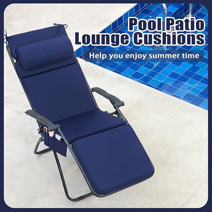 Wenqik 2 Pcs Outdoor Chaise Lounge Cushion - Image 5
