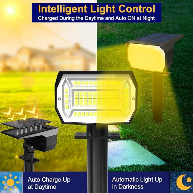 LOTMOS Solar Spot Lights Outdoor Waterproof IP67, 10 Pack Landscape Spotlights - Image 4
