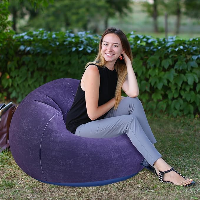 Realspring Inflatable Bean Bag Chairs Outdoor Blow up Camping Chairs Inflatable - Image 6