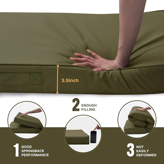 Outdoor Bench Cushion 4 inches Memory Foam Waterproof Patio Furniture Bench - Image 4