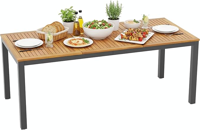 Tangkula 79" Acacia Wood Outdoor Dining Table by TANGKULA