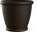 Suncast 18" Resin Indoor/Outdoor Wicker Planter, Made in the USA by Suncast