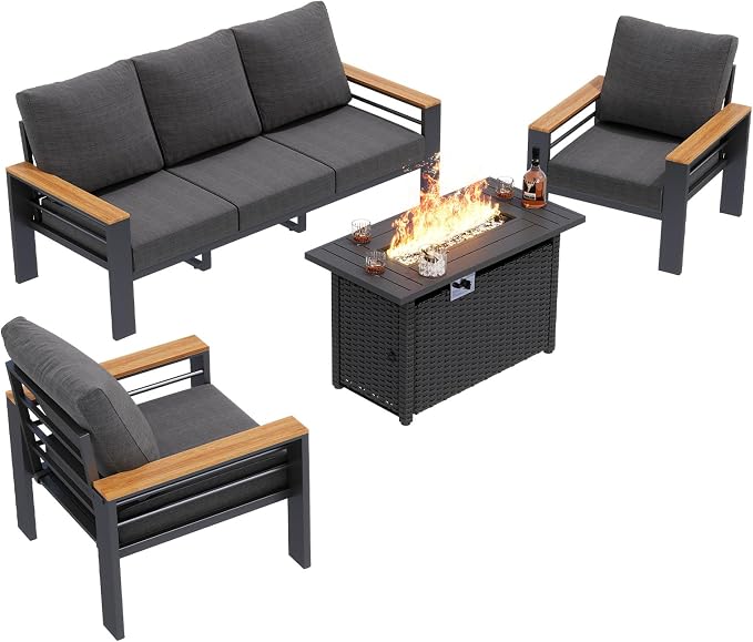 Aoxun Aluminum Outdoor Patio Furniture Set, 6-Piece Outdoor Sectional - Image 8